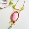 Collier Sautoir long Bohème chic Rhodochrosite