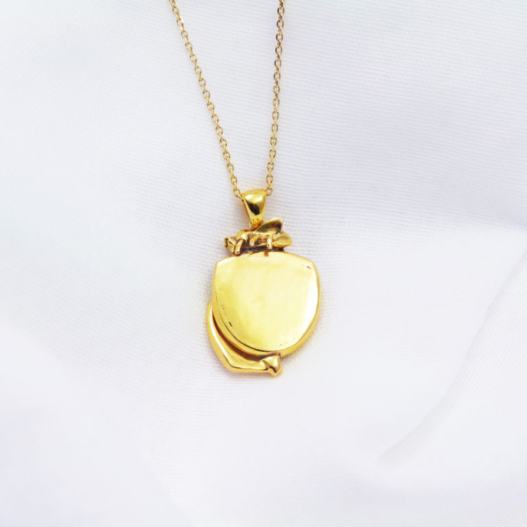Pendentif Abeille Vermeil & Agate Dendritique revers
