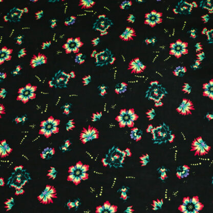 Viscose, Fleurs sur fond noir